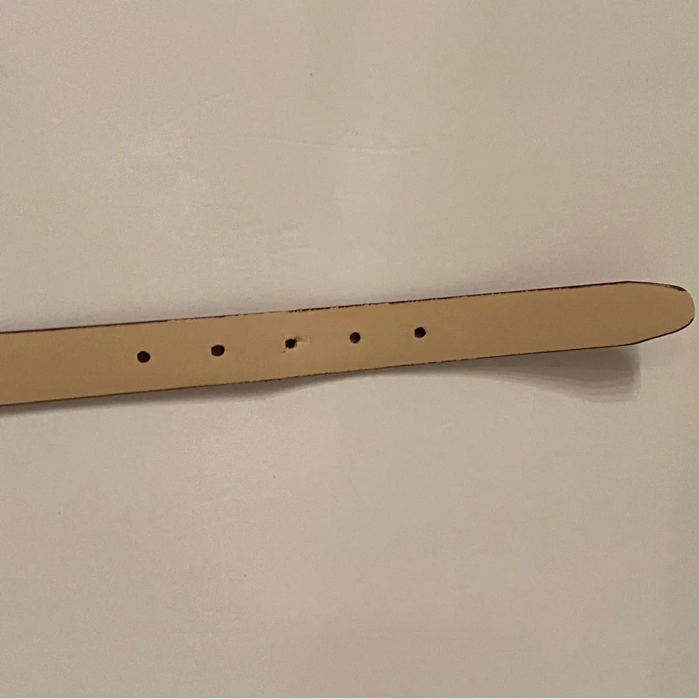 TALBOTS BELT BROWN CROC LOOK LEATHER SIZE L